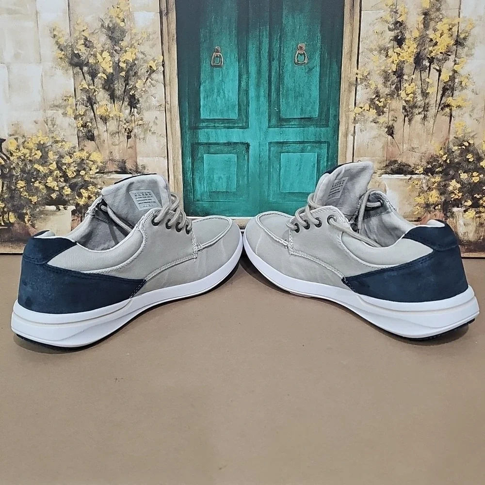 Skechers Men Relaxed Fit Elent Arven Shoes Gray Leather Lace Up Memory Foam 10.5